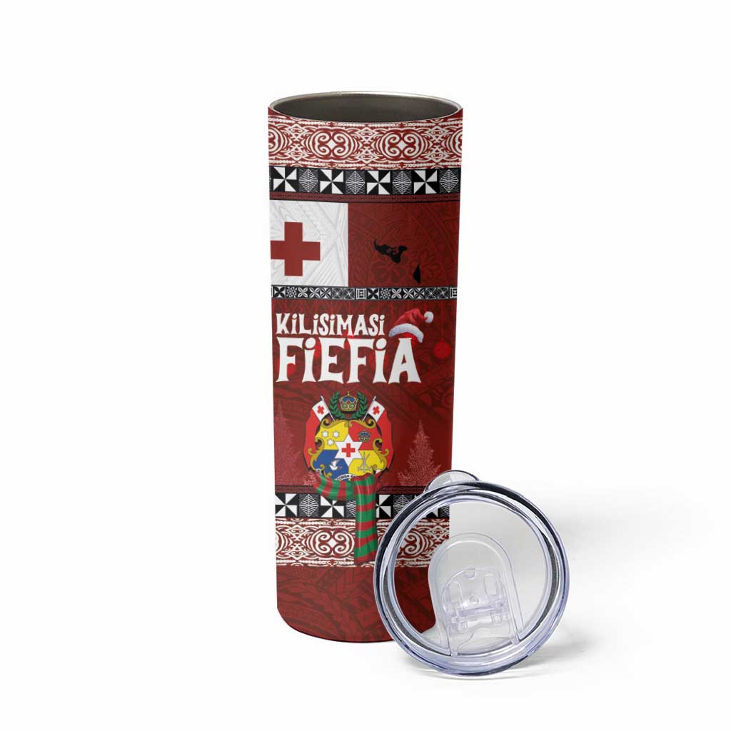 Tongan Christmas Skinny Tumbler Kilisimasi Fiefia with Ngatu Art Tattoo