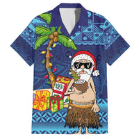 The Funny Santa Wears Sulu Christmas Family Matching Tank Maxi Dress and Hawaiian Shirt Fijian Christmas Palm Tree With Masi Art Tattoo