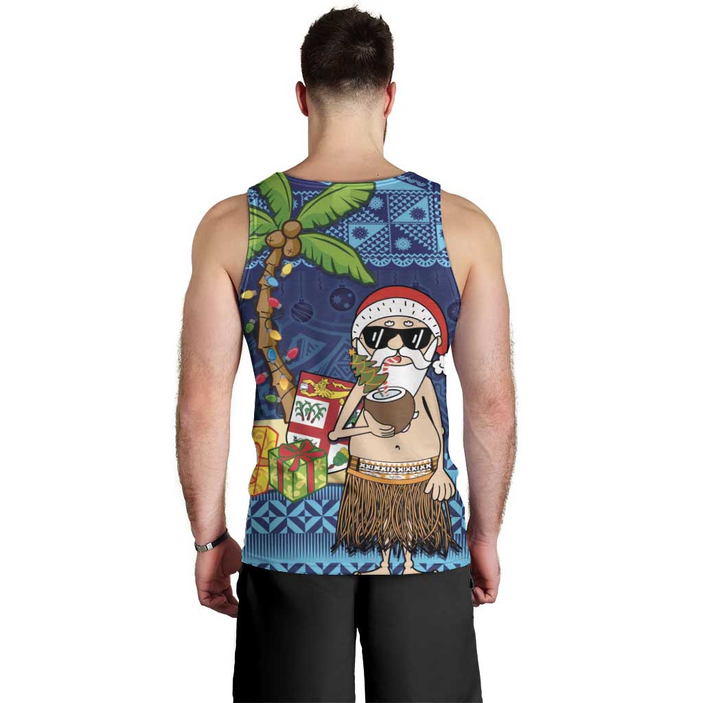 The Funny Santa Wears Sulu Christmas Men Tank Top Fijian Christmas Palm Tree With Masi Art Tattoo