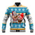 Custom Hawaii Mele Kalikimaka Baseball Jacket Funny Santa and Coconut Mix Kakau Pattern LT03 Unisex Blue - Polynesian Pride