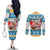 Custom Hawaii Mele Kalikimaka Couples Matching Off The Shoulder Long Sleeve Dress and Long Sleeve Button Shirt Funny Santa and Coconut Mix Kakau Pattern LT03 - Polynesian Pride