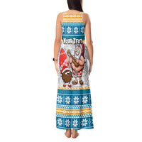 Custom Hawaii Mele Kalikimaka Tank Maxi Dress Funny Santa and Coconut Mix Kakau Pattern LT03 - Polynesian Pride