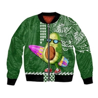 Hawaii Bomber Jacket Aloha Funny Avocado Mix Kakau Hawaiian Tribal LT03 Unisex Green - Polynesian Pride