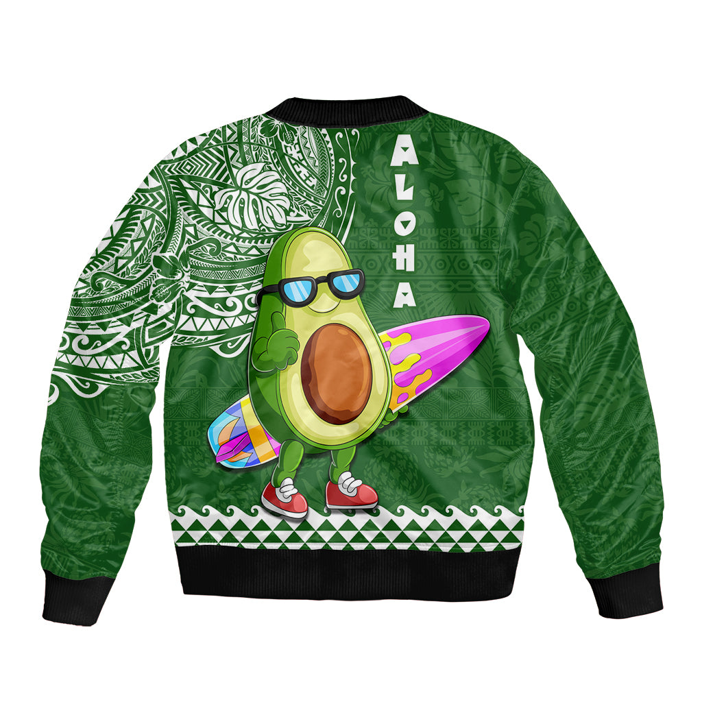 Hawaii Bomber Jacket Aloha Funny Avocado Mix Kakau Hawaiian Tribal LT03 - Polynesian Pride