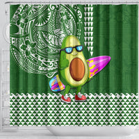 Hawaii Shower Curtain Aloha Funny Avocado Mix Kakau Hawaiian Tribal LT03 - Polynesian Pride