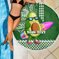 Aloha Avocado Funny Fruits Custom Beach Blanket Mix Hawaiian Kakau Tribal LT03 - Polynesian Pride