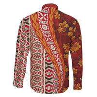 Hawaii Native Tapa Elements and Hibiscus Flowers Family Matching Short Sleeve Bodycon Dress and Hawaiian Shirt LT03 - Polynesian Pride