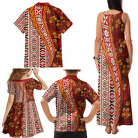 Hawaii Native Tapa Elements and Hibiscus Flowers Family Matching Tank Maxi Dress and Hawaiian Shirt LT03 - Polynesian Pride