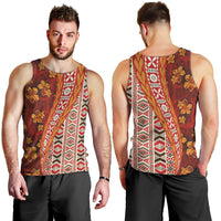 Hawaii Native Tapa Elements and Hibiscus Flowers Men Tank Top LT03 - Polynesian Pride