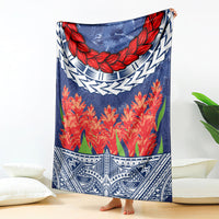 Samoan Tapa Blanket Ula Fala and Teuila Flower LT03 - Polynesian Pride
