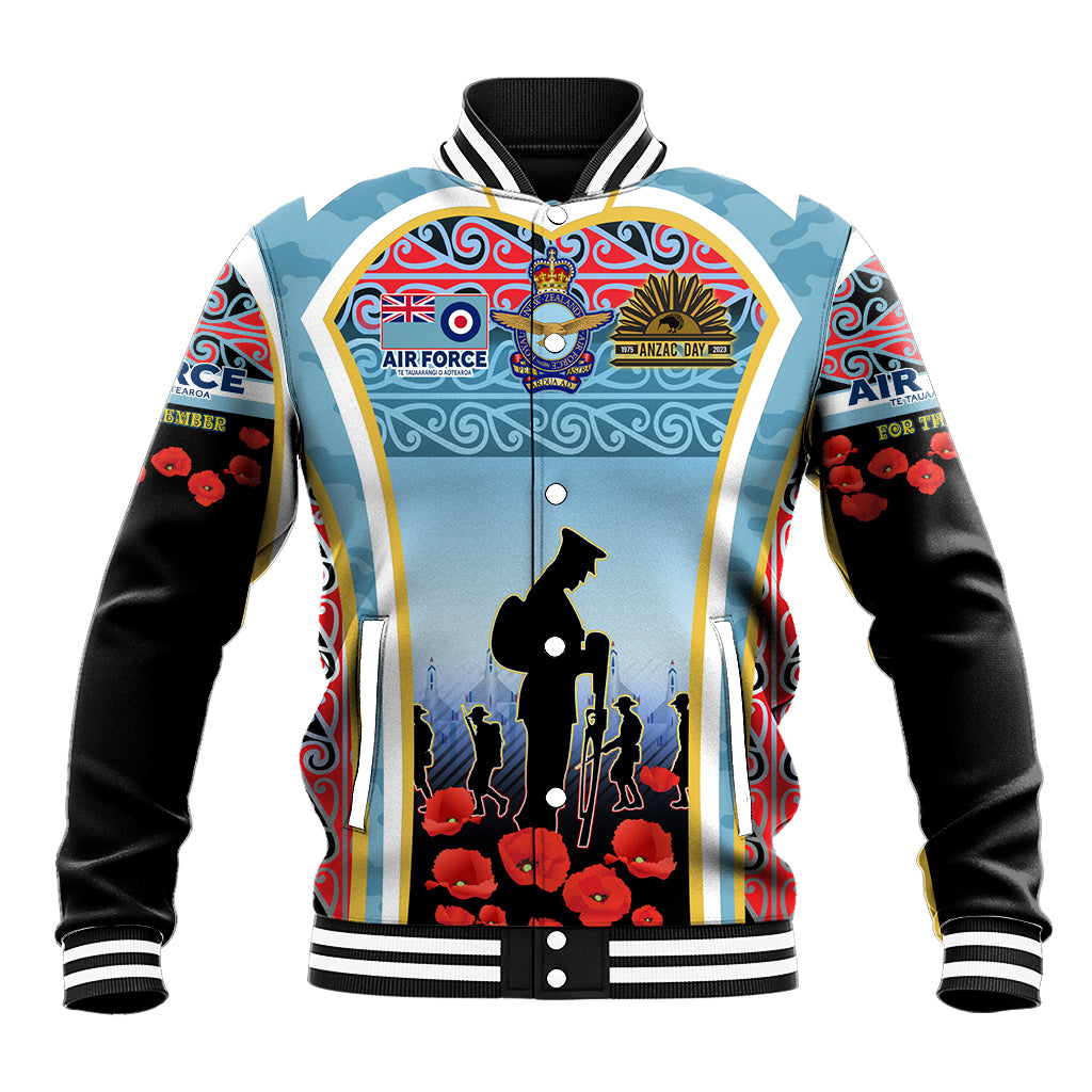 Royal New Zealand Air Force ANZAC Day Baseball Jacket Te Tauaarangi o Aotearoa LT03 Unisex Blue - Polynesian Pride