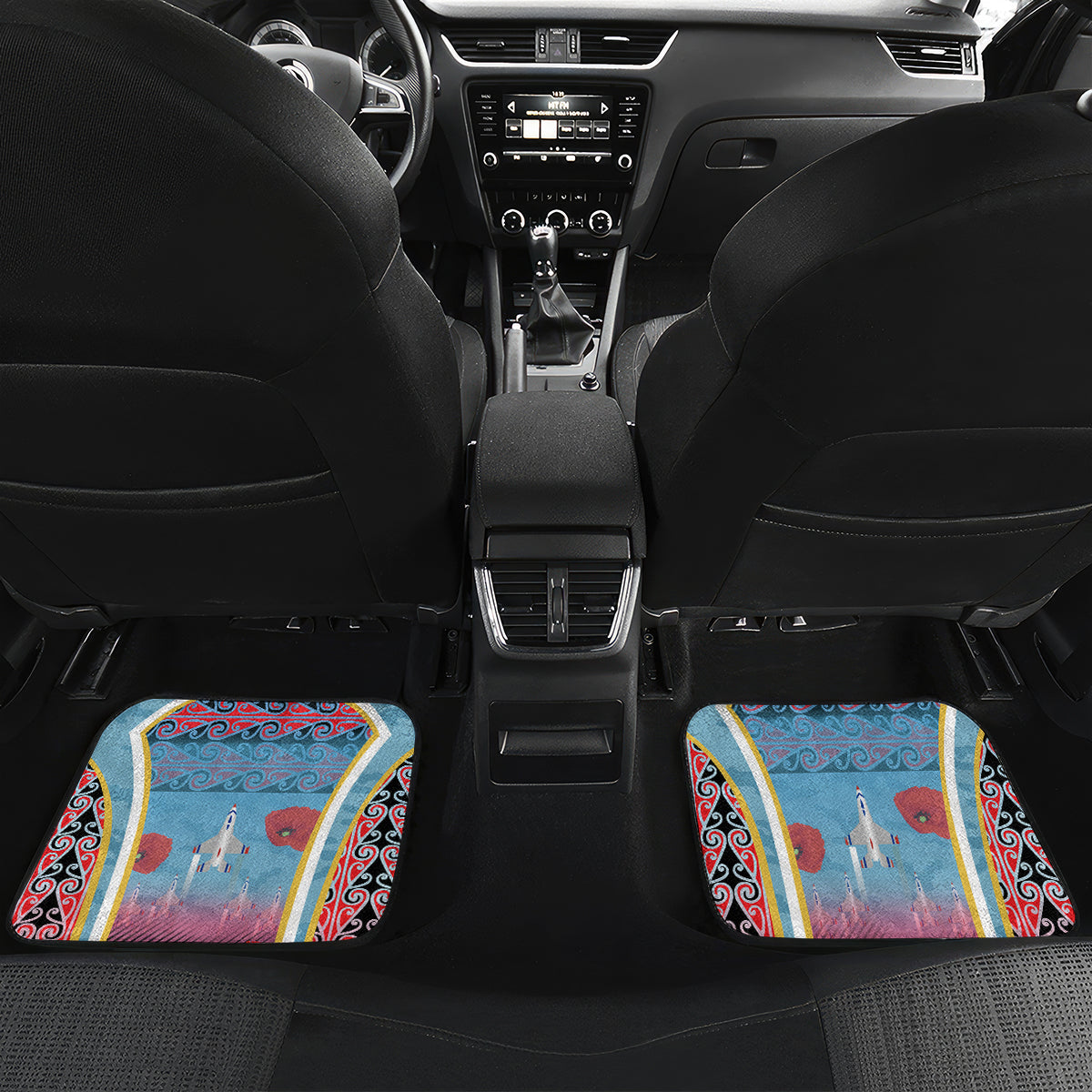 Royal New Zealand Air Force ANZAC Day Car Mats Te Tauaarangi o Aotearoa LT03 Set 2pcs - Back Blue - Polynesian Pride