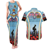 Royal New Zealand Air Force ANZAC Day Couples Matching Tank Maxi Dress and Hawaiian Shirt Te Tauaarangi o Aotearoa LT03 Blue - Polynesian Pride