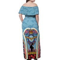 Royal New Zealand Air Force ANZAC Day Off Shoulder Maxi Dress Te Tauaarangi o Aotearoa LT03 - Polynesian Pride