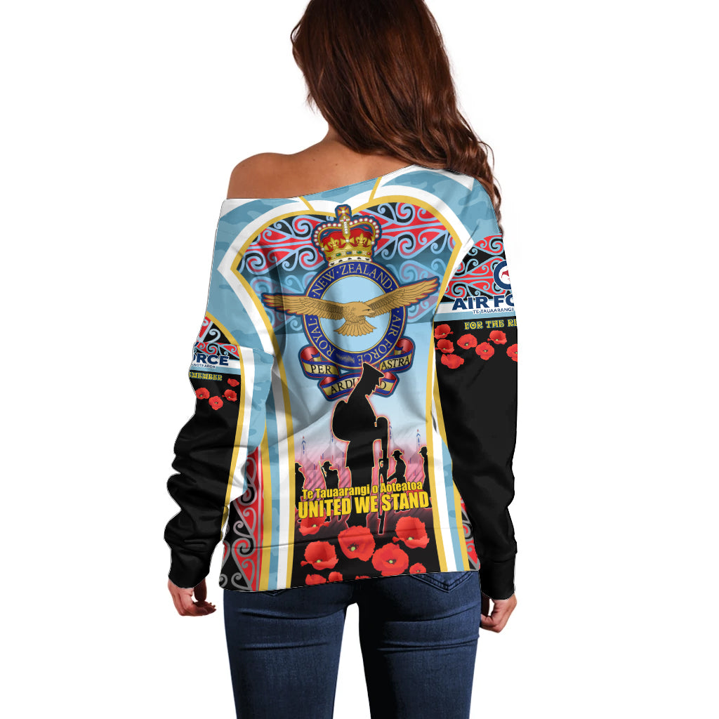 Royal New Zealand Air Force ANZAC Day Off Shoulder Sweater Te Tauaarangi o Aotearoa LT03 - Polynesian Pride