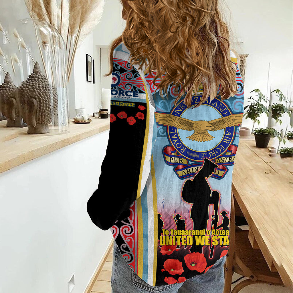 Royal New Zealand Air Force ANZAC Day Women Casual Shirt Te Tauaarangi o Aotearoa LT03 - Polynesian Pride