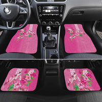 Hawaii Aloha Turtle Hibiscus and Leaves Car Mats with Polynesian and Kakau Tattoos Rose Color - Polynesian Pride