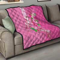 Hawaii Aloha Turtle Hibiscus and Leaves Quilt with Polynesian and Kakau Tattoos Rose Color - Polynesian Pride