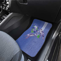Hawaii Aloha Turtle Hibiscus and Leaves Car Mats with Polynesian and Kakau Tattoos Denim Color - Polynesian Pride