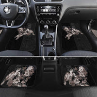 Hawaii Aloha Turtle Hibiscus and Leaves Car Mats with Polynesian and Kakau Tattoos Black Color - Polynesian Pride
