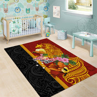 Papua New Guinea Independence Day Area Rug Birds-of-Paradise Melanesian Tattoos Tropical Plants LT03 - Polynesian Pride