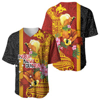 Papua New Guinea Independence Day Baseball Jersey Birds-of-Paradise Melanesian Tattoos Tropical Plants LT03 - Polynesian Pride