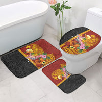 Papua New Guinea Independence Day Bathroom Set Birds-of-Paradise Melanesian Tattoos Tropical Plants LT03 - Polynesian Pride