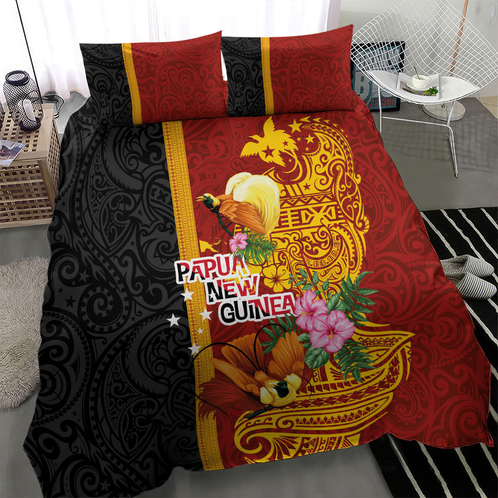 Papua New Guinea Independence Day Bedding Set Birds-of-Paradise Melanesian Tattoos Tropical Plants LT03 - Polynesian Pride