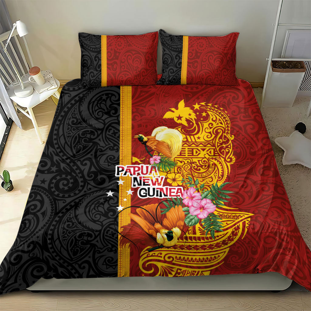 Papua New Guinea Independence Day Bedding Set Birds-of-Paradise Melanesian Tattoos Tropical Plants LT03 - Polynesian Pride