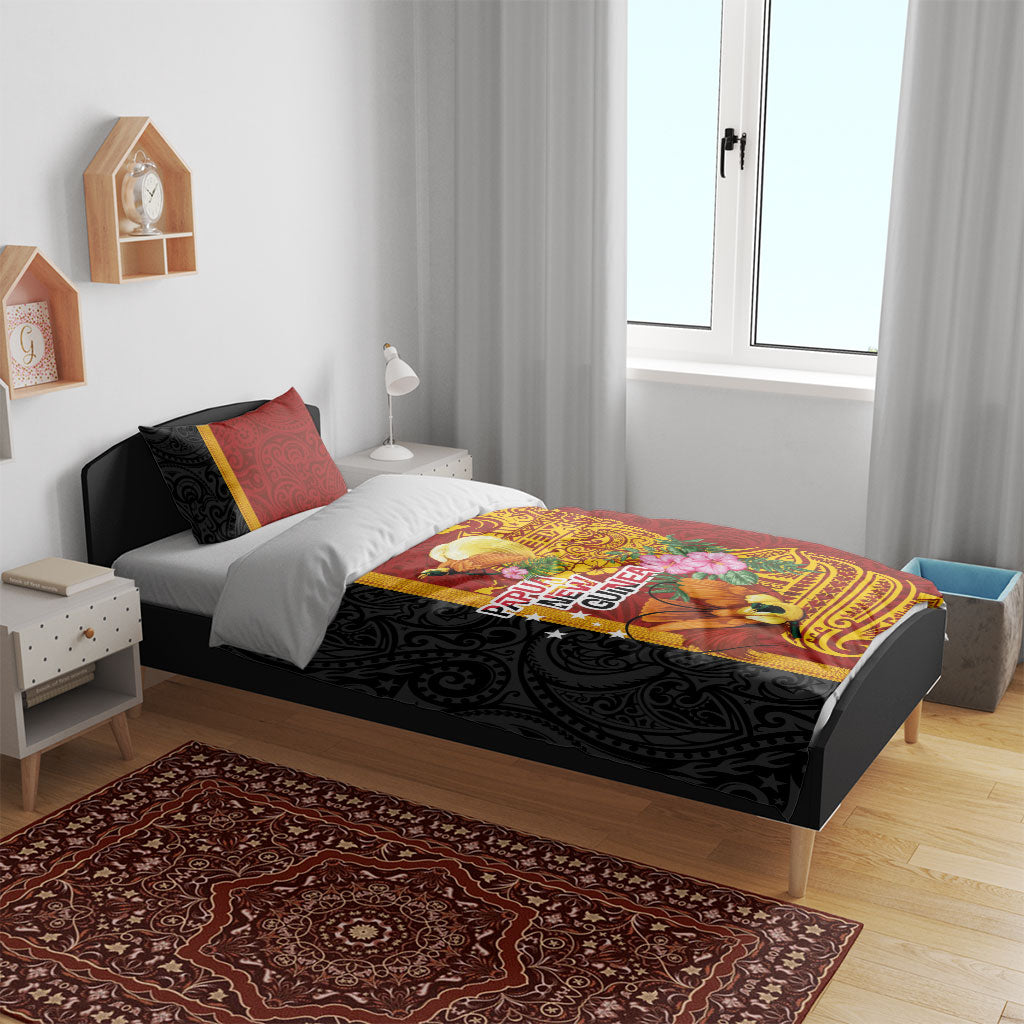 Papua New Guinea Independence Day Bedding Set Birds-of-Paradise Melanesian Tattoos Tropical Plants LT03 - Polynesian Pride