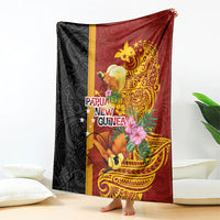 Papua New Guinea Independence Day Blanket Birds-of-Paradise Melanesian Tattoos Tropical Plants LT03 - Polynesian Pride