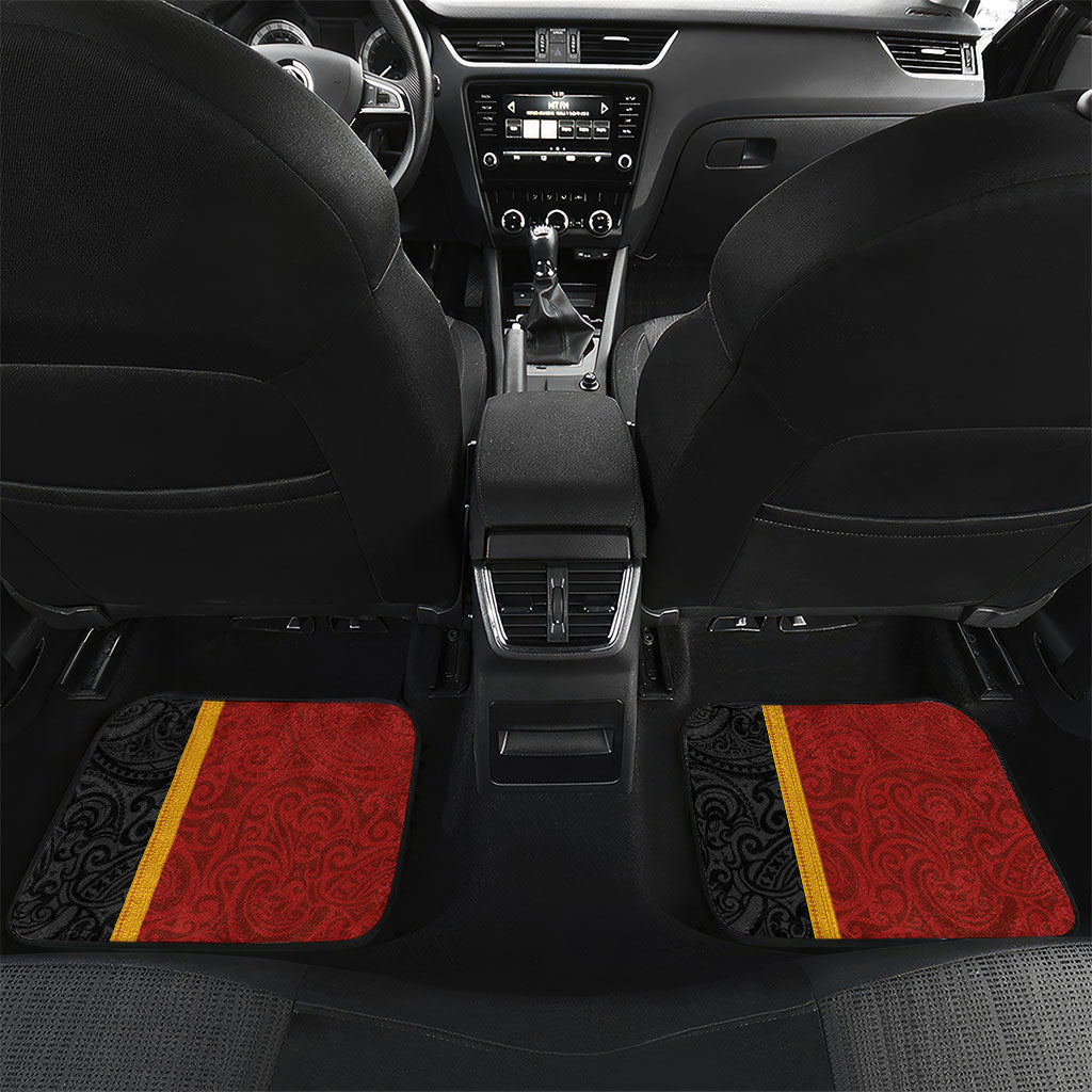 Papua New Guinea Independence Day Car Mats Birds-of-Paradise Melanesian Tattoos Tropical Plants LT03 Set 2pcs - Back Multicolor - Polynesian Pride