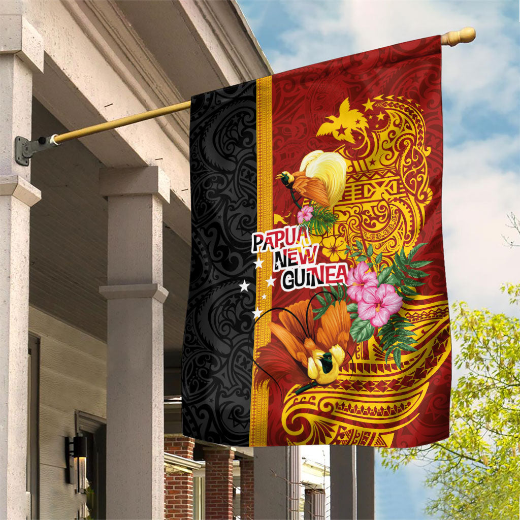 Papua New Guinea Independence Day Garden Flag Birds-of-Paradise Melanesian Tattoos Tropical Plants LT03 House Flag Multicolor - Polynesian Pride
