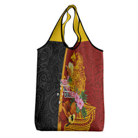 Papua New Guinea Independence Day Grocery Bag Birds-of-Paradise Melanesian Tattoos Tropical Plants LT03 - Polynesian Pride
