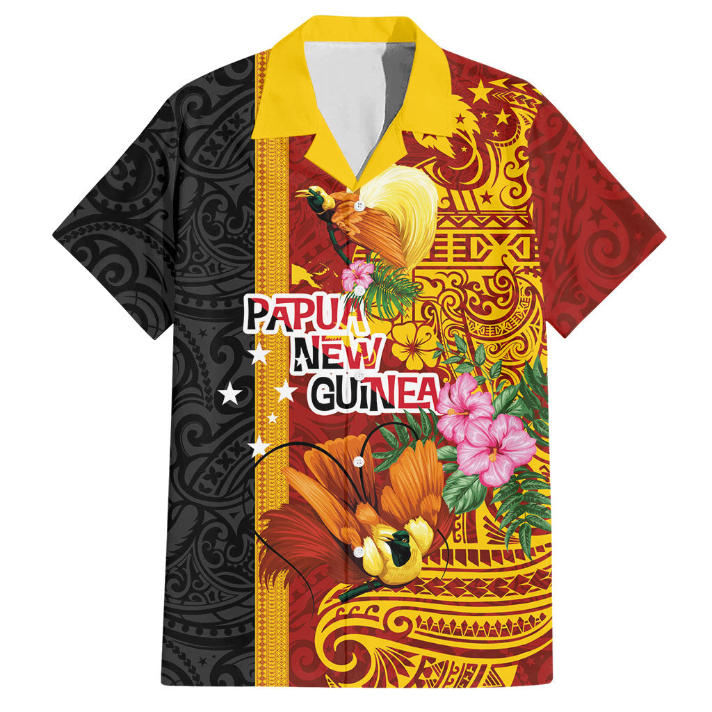 Papua New Guinea Independence Day Hawaiian Shirt Birds-of-Paradise Melanesian Tattoos Tropical Plants LT03 Multicolor - Polynesian Pride