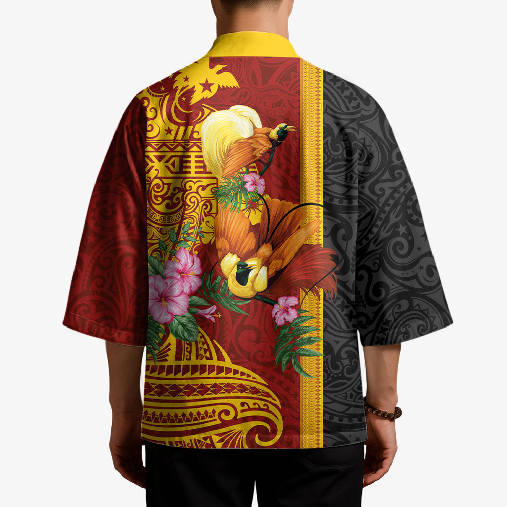 Papua New Guinea Independence Day Kimono Birds-of-Paradise Melanesian Tattoos Tropical Plants LT03 - Polynesian Pride