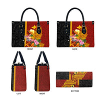 Papua New Guinea Independence Day Leather Bag Birds-of-Paradise Melanesian Tattoos Tropical Plants LT03 - Polynesian Pride