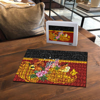 Papua New Guinea Independence Day Puzzle Birds-of-Paradise Melanesian Tattoos Tropical Plants LT03 - Polynesian Pride