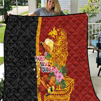 Papua New Guinea Independence Day Quilt Birds-of-Paradise Melanesian Tattoos Tropical Plants LT03 Multicolor - Polynesian Pride