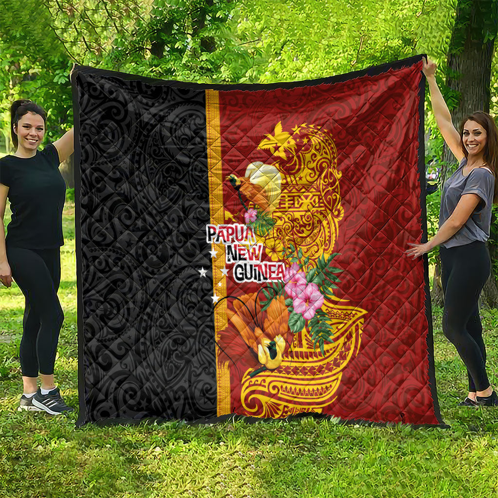 Papua New Guinea Independence Day Quilt Birds-of-Paradise Melanesian Tattoos Tropical Plants LT03 - Polynesian Pride