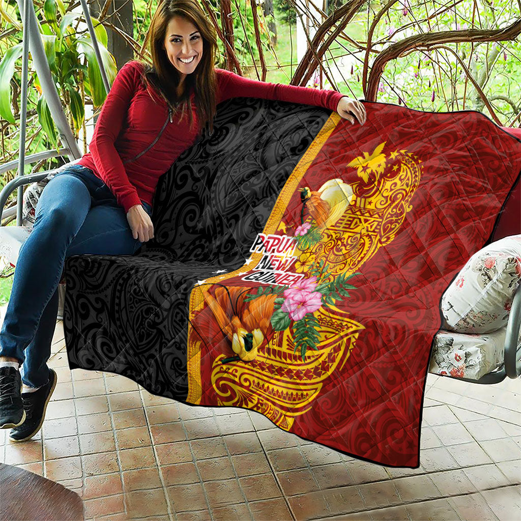 Papua New Guinea Independence Day Quilt Birds-of-Paradise Melanesian Tattoos Tropical Plants LT03 - Polynesian Pride