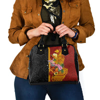 Papua New Guinea Independence Day Shoulder Handbag Birds-of-Paradise Melanesian Tattoos Tropical Plants LT03 - Polynesian Pride