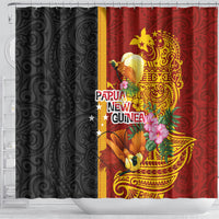 Papua New Guinea Independence Day Shower Curtain Birds-of-Paradise Melanesian Tattoos Tropical Plants LT03 - Polynesian Pride