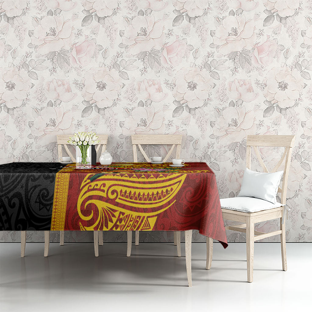 Papua New Guinea Independence Day Tablecloth Birds-of-Paradise Melanesian Tattoos Tropical Plants LT03 - Polynesian Pride