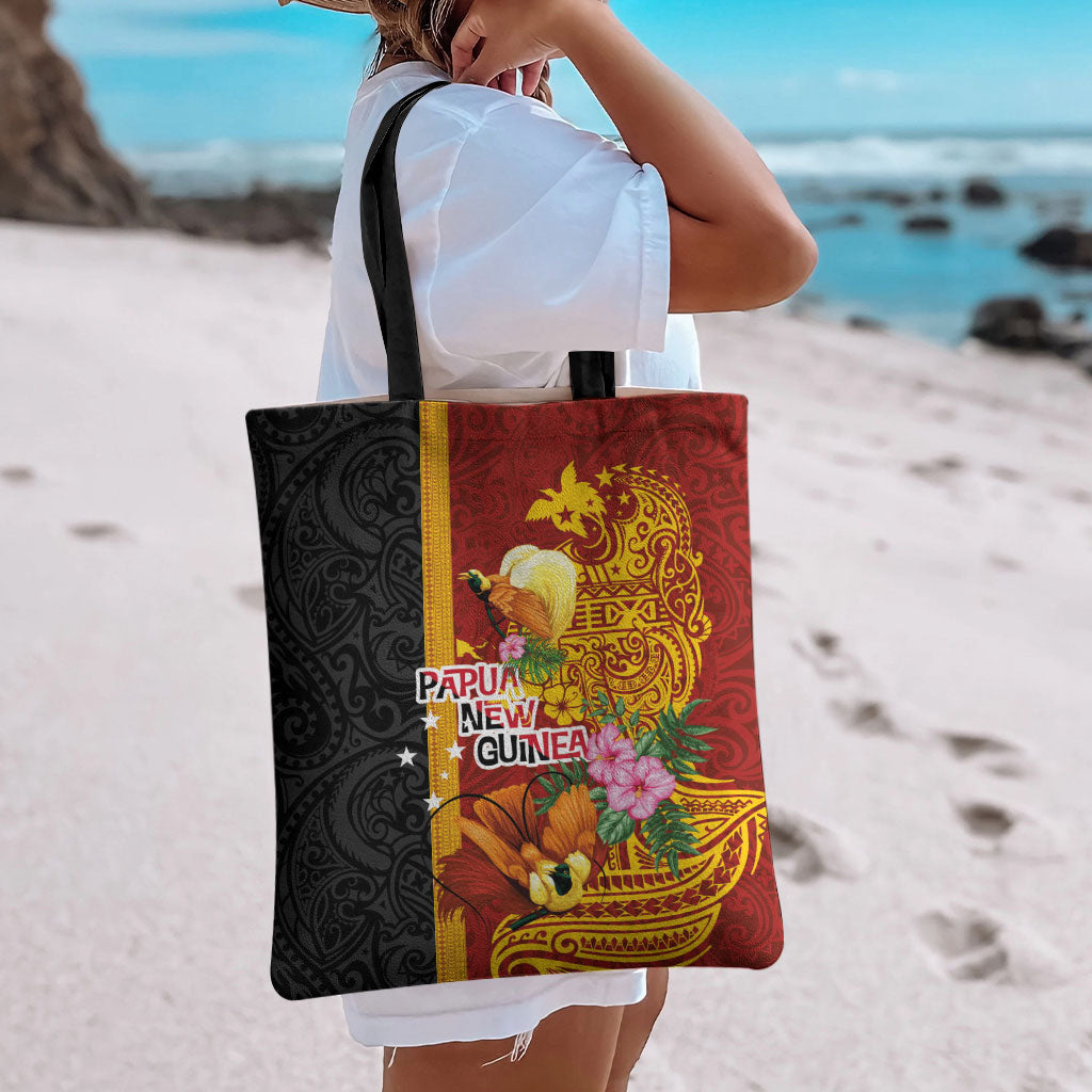 Papua New Guinea Independence Day Tote Bag Birds-of-Paradise Melanesian Tattoos Tropical Plants LT03 - Polynesian Pride