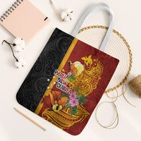 Papua New Guinea Independence Day Tote Bag Birds-of-Paradise Melanesian Tattoos Tropical Plants LT03 White Strap One Size Multicolor - Polynesian Pride