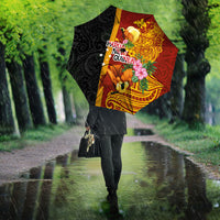 Papua New Guinea Independence Day Umbrella Birds-of-Paradise Melanesian Tattoos Tropical Plants LT03 - Polynesian Pride