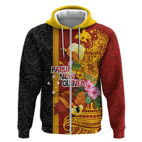 Papua New Guinea Independence Day Zip Hoodie Birds-of-Paradise Melanesian Tattoos Tropical Plants LT03 Zip Hoodie Multicolor - Polynesian Pride
