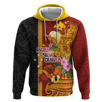 Papua New Guinea Independence Day Zip Hoodie Birds-of-Paradise Melanesian Tattoos Tropical Plants LT03 Pullover Hoodie Multicolor - Polynesian Pride