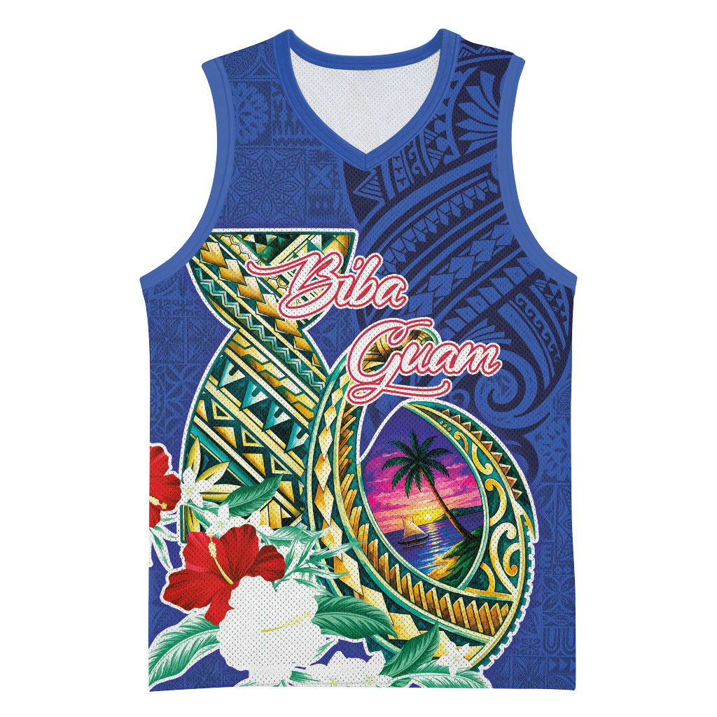 Guam Chamorro Basketball Jersey Tribal Latte Stone and Seal Artwork Polynesian Patterns LT03 Unisex Multicolor - Polynesian Pride